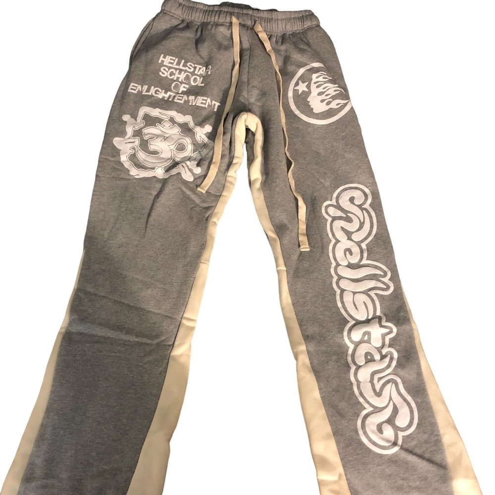 Hellstar Grey Signature Flare Sweatpants
